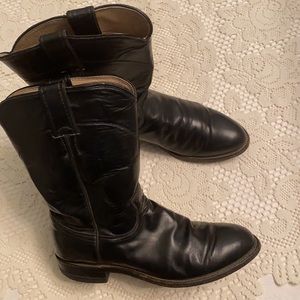 Justin Black Leather Boots